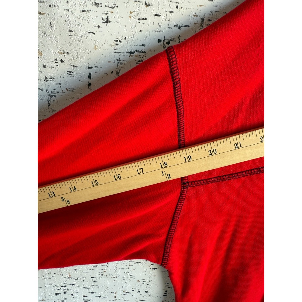 VTG Womens Sz XL Looney Tunes 1997 Red Oversized Long Sleeve Shirt 1/4 Zip - Picture 7 of 9